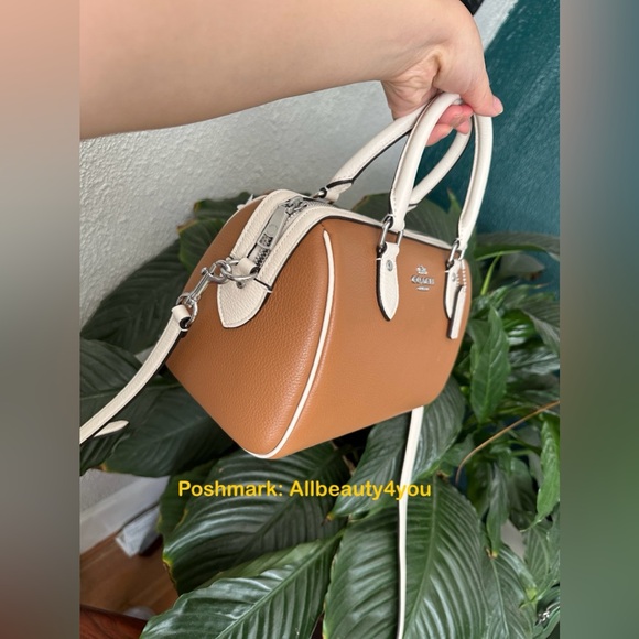 NWT COACH Rowan Satchel Bag In Colorblock - Novelty Leather/Silver/Light Saddle - Picture 7 of 16